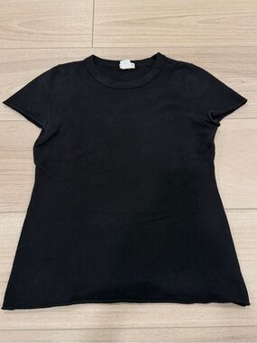 J. Crew Short Sleeve Cashmere Top in Black Size S